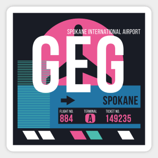 Spokane (GEG) Airport // Sunset Baggage Tag Magnet